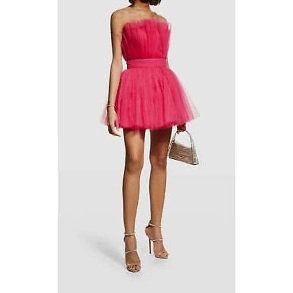 Bronx And Banco Pink Anna Tulle Mini Dress AU10 M US6 - Picture 2 of 8